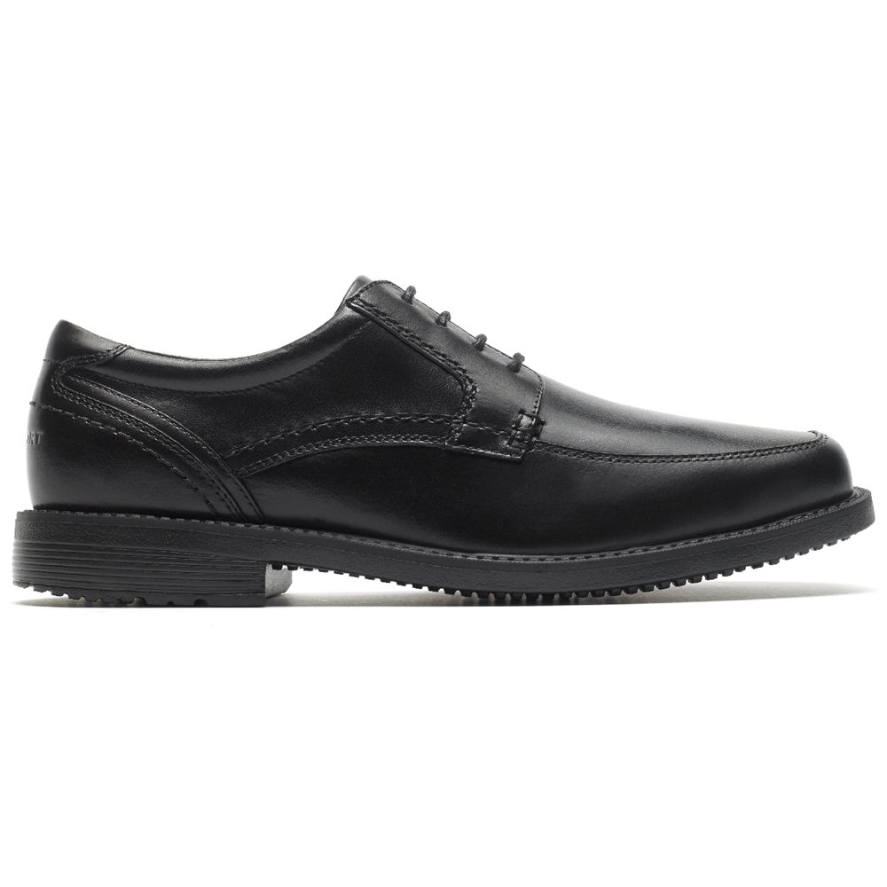 Rockport Singapore Mens Oxfords - Sherwood Apron Toe Black - CA4839501